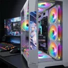 Rampage Számítógépház - NOVA (fehér; üveg; ATX; 9,17" TFT kijelző, 7x120mm RGB, 1xUSB3.0 + 1xUSB2.0)