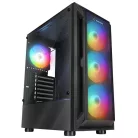 Rampage Számítógépház - SHIVA  (fekete; ablakos; ATX, alsó táp, 4x120mm LED)
