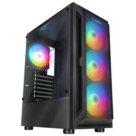 Rampage Számítógépház - SHIVA  (fekete; ablakos; ATX, alsó táp, 4x120mm LED)