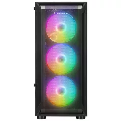  Rampage Számítógépház - SHIVA  (fekete; ablakos; ATX, alsó táp, 4x120mm LED)