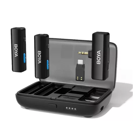 BOYA Mikrofon - BOYALINK V2.0 C2 (Vezeték nélküli, zajszűrés, fekete, USB-C)