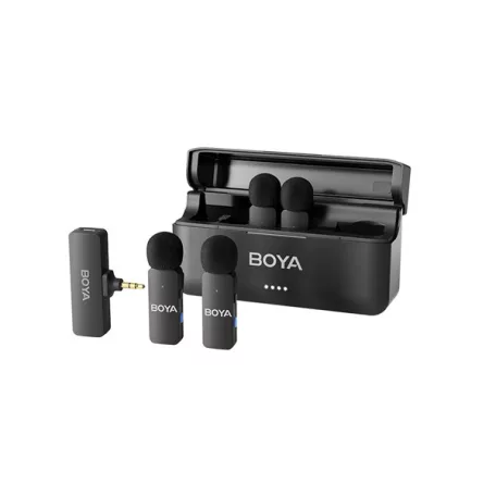 BOYA Mikrofon - BY-V4 (Vezeték nélküli, zajszűrés, fekete, 3,5mm)