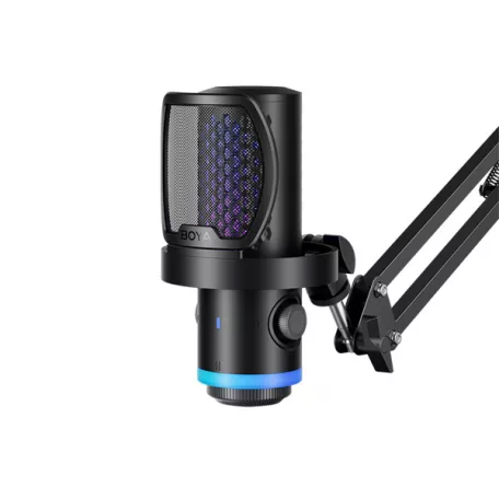 BOYA Mikrofon - CastMic G40B (USB, LED, fekete) + Boom Arm állvány