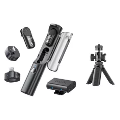   BOYA Mikrofon - Magic-01 (Vezeték nélküli, fekete, 2TX+3RX, Lightning, USB-C, 3,5mm, állvány)