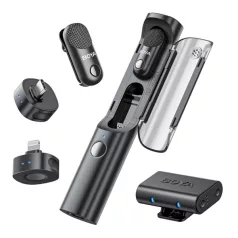   BOYA Mikrofon - Magic-02 (Vezeték nélküli, fekete, 2TX+3RX, Lightning, USB-C, 3,5mm)