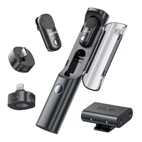 BOYA Mikrofon - Magic-02 (Vezeték nélküli, fekete, 2TX+3RX, Lightning, USB-C, 3,5mm)