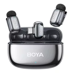   BOYA Mikrofon - mini 2-02-Space Gray (Vezeték nélküli, AI zajszűrő, szürke, 2TX+1RX, USB-C)