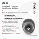 Club 3D Autós Töltő - CAC-1921 (36W, 2x USB-A, 1x USB-C, 12-24V, QC3.0)