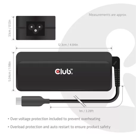Club 3D Notebook Töltő - CAC-1932 (140W GaN, PD3.1, USB-C)