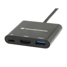   Conceptronic Notebook Dokkoló - DONN01B (USB-C to HDMI+USB-C PD:60W+USB-A 3.0, fekete)