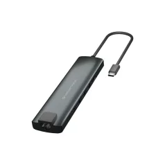   Conceptronic Notebook Dokkoló - DONN06G (USB-C to HDMI+USB-C PD:60W+USB-A+SD/TF+RJ-45, fekete)