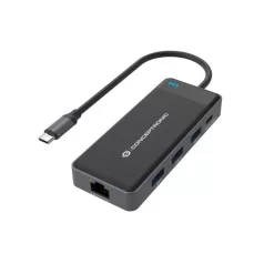   Conceptronic Notebook Dokkoló - DONN14G (USB-C to 2xHDMI+USB-C PD:100W+3xUSB-A+RJ-45, fekete)