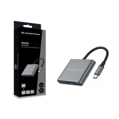   Conceptronic Notebook Dokkoló - DONN18G (USB-C to HDMI/USB-C PD/USB 3.0)