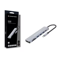   Conceptronic Notebook Dokkoló - DONN18G (USB-C to HDMI/USB-C PD/USB 3.0/SD/TF)