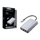 Conceptronic Notebook Dokkoló - DONN21G (USB-C to HDMI/VGA/USB-C PD/USB 3.0/GbE)