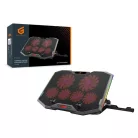 Conceptronic Notebook Hűtőpad 17"-ig - THYIA01B (USB, 6x12,5cm, LCD kijelző, állítható magasság, csúszásmentes, fekete)