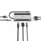 Hama USB HUB - 200143 (USB-C 7in1, 3xUSB 3.1, 2xUSB-C, 1xHDMI, 1xLAN, 100W PD, szürke)