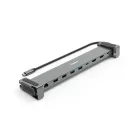 Hama USB HUB - 200145 (USB-C 9n1, 3xUSB 3.1, 2xUSB 2.0, 2xUSB-C, 1xHDMI, 1xLAN, 100W PD, szürke)