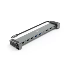   Hama USB HUB - 200145 (USB-C 9n1, 3xUSB 3.1, 2xUSB 2.0, 2xUSB-C, 1xHDMI, 1xLAN, 100W PD, szürke)