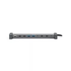   Hama USB HUB - 200145 (USB-C 9n1, 3xUSB 3.1, 2xUSB 2.0, 2xUSB-C, 1xHDMI, 1xLAN, 100W PD, szürke)