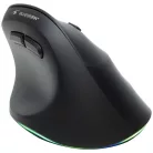 Bluestork Vezeték nélküli Egér - M-WL-ERGO-LUMI (Ergonomic, Rechargeable, 2400 DPI, 6 gomb, optikai, fekete)