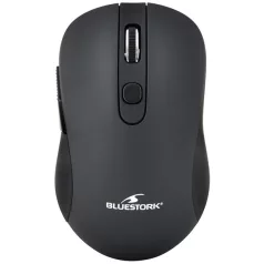   Bluestork Vezeték nélküli Egér - M-WL-OFF60-BLACK (1600 DPI, 6 gomb, optikai, fekete)