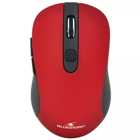 Bluestork Vezeték nélküli Egér - M-WL-OFF60-RED (1600 DPI, 6 gomb, optikai, piros)