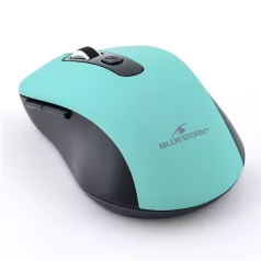   Bluestork Vezeték nélküli Egér - M-WL-OFF70-GREEN (Rechargeable, 1600 DPI, 6 gomb, optikai, zöld)