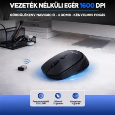   Bluestork Billentyűzet/Egér Kit - 2 in 1 PACK-WL-OFF-V2/HU (Vezeték nélküli, Multimedia, 1600 DPI egér, fekete, magyar)