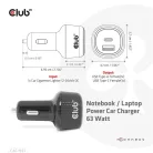 Club 3D Autós Töltő - CAC-1922 (63W, USB-A, USB-C, 12-24V, QC3.0)