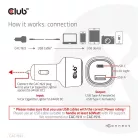 Club 3D Autós Töltő - CAC-1922 (63W, USB-A, USB-C, 12-24V, QC3.0)