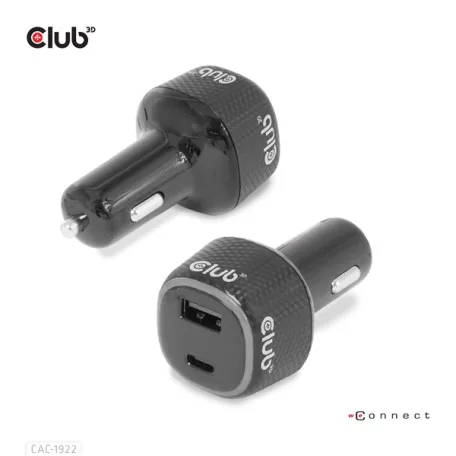 Club 3D Autós Töltő - CAC-1922 (63W, USB-A, USB-C, 12-24V, QC3.0)