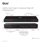 Club 3D Notebook Dokkoló - CSV-1562 (60W Triple Dock, 3.2 USB-C to 3xHDMI, 2x DP, 6x 3.2 USB-A, RJ45. 3,5 Jack)