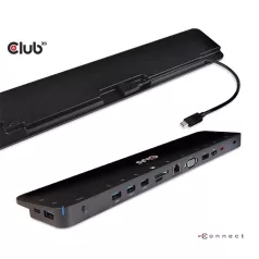   Club 3D Notebook Dokkoló - CSV-1565 (100W, USB-C to 5xUSB-A Gen 1, 2x USB-A 2.0, HDMI, DP,VGA, RJ45, Micro SD, 3,5 Jack)