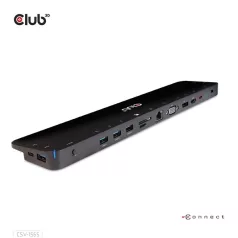   Club 3D Notebook Dokkoló - CSV-1565 (100W, USB-C to 5xUSB-A Gen 1, 2x USB-A 2.0, HDMI, DP,VGA, RJ45, Micro SD, 3,5 Jack)