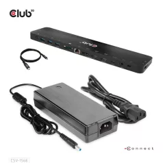   Club 3D Notebook Dokkoló - CSV-1566 (120W, USB-C to 5x USB-A Gen 1, USB-C  Gen 1, 2xHDMI, DP, RJ45, SD.TF. 3,5 Jack, DC)