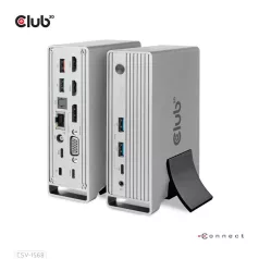   Club 3D Notebook Dokkoló - CSV-1568 (120W, Gen 2 USB-C to 4x USB-A, USB-C Gen 2, 2xHDMI, DP, VGA, RJ45, DC)