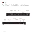 Club 3D Notebook Dokkoló - CSV-1582 (140W, Thunderbolt 4, DP, 2xHDMI, USB-C, 4xUSB-A, SD, TF, RJ45, 3,5 Jack, DC)