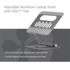 Club 3D Notebook Állvány - CSV-2554 (100W, 4K60Hz HDMI, 3x USB-C, RJ-45, 2x USB-A)