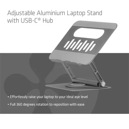Club 3D Notebook Állvány - CSV-2554 (100W, 4K60Hz HDMI, 3x USB-C, RJ-45, 2x USB-A)