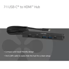   Club 3D Notebook Dokkoló - CSV-2555 (140W, USB-C to 4K60Hz HDMI, USB-C, RJ-45, 2x USB-A, MicroSD, SD)