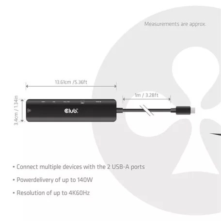 Club 3D Notebook Dokkoló - CSV-2555 (140W, USB-C to 4K60Hz HDMI, USB-C, RJ-45, 2x USB-A, MicroSD, SD)