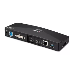   Club 3D Notebook Dokkoló - CSV-3103D (DUAL DISPLAY/4K, 3.2 USB-A to HDMI, DP, DVI-D, 3xUSB-A, RJ45, 3.5 Jack Audio +Mic)