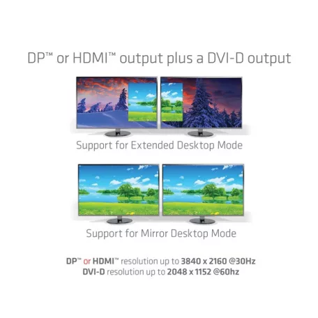 Club 3D Notebook Dokkoló - CSV-3103D (DUAL DISPLAY/4K, 3.2 USB-A to HDMI, DP, DVI-D, 3xUSB-A, RJ45, 3.5 Jack Audio +Mic)