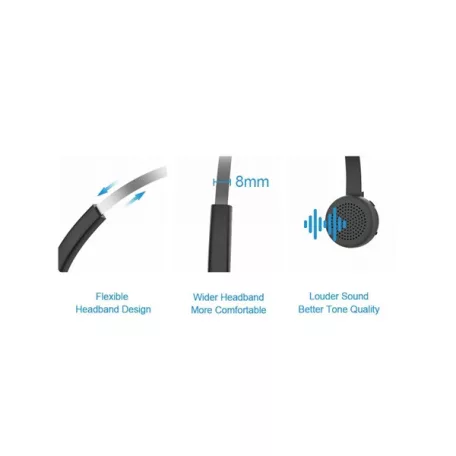 Conceptronic Vezeték nélküli Fejhallgató - POLONA03BDA (BT+ USB adapter, hangerőszabályzó, felhajtható mikrofon, fekete)