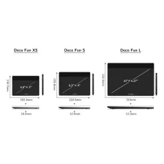   XP-PEN Grafikus tábla - DECO FUN L_BK (10"x6,3", 5080 LPI, PS 8192, 220 RPS, USB-C) fekete