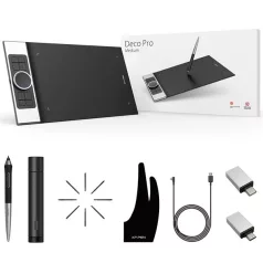   XP-PEN Grafikus tábla - Deco Pro MW (11"x6", 5080 LPI, PS 8192, 200 RPS, 8 gomb, USB-C, BT5.0)