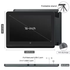   XP-PEN Grafikus kijelző - Artist Pro 16 (Gen 2) (16", IPS, 2560x1600, 5080 LPI, PS 16384, 200 RPS)