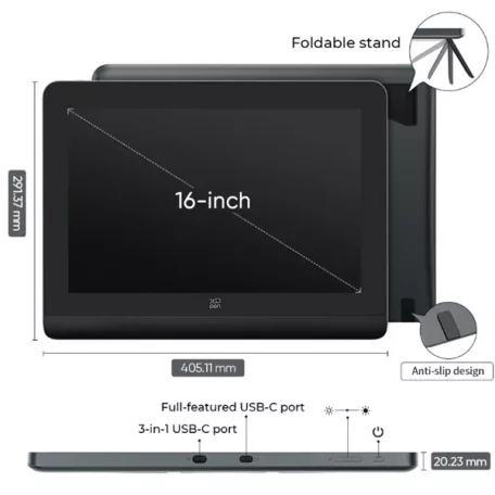 XP-PEN Grafikus kijelző - Artist Pro 16 (Gen 2) (16", IPS, 2560x1600, 5080 LPI, PS 16384, 200 RPS)
