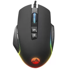   Everest Gamer Egér - RAGE-X2  (6400 DPI, 7gomb, 1,5m harisnyázott kábel, optikai, fekete, RGB LED)